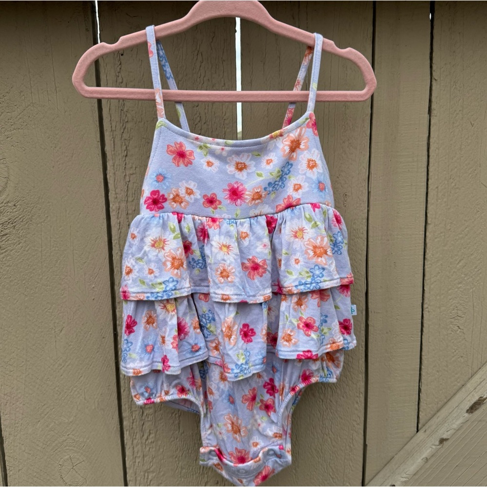 Posh Peanut Carissa Ruffled Spaghetti Romper